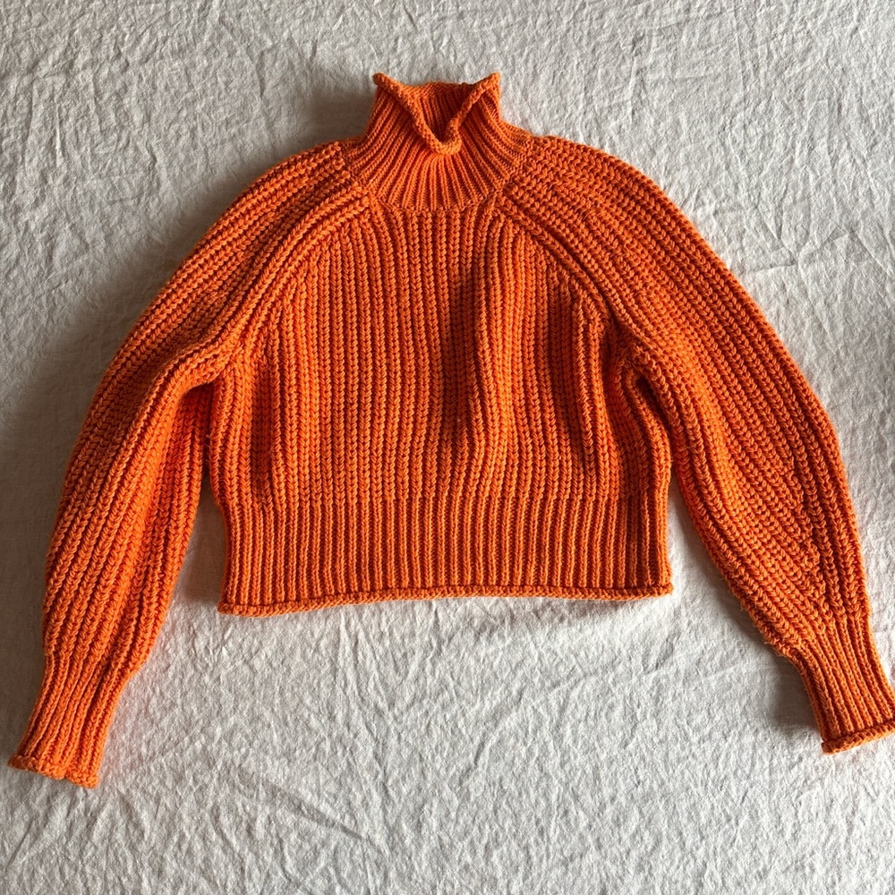 H&M Vibrant Orange Cowl Neck Sweater